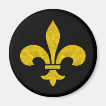 Fleur De Lis Gold Leaf Cut Refrigerator Magnets