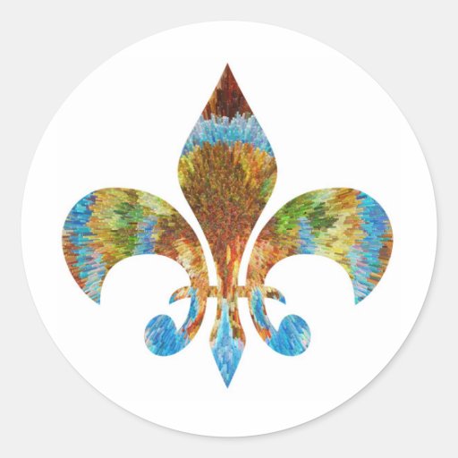 Fleur de Lis :  Gold n Silver Engraved Sticker