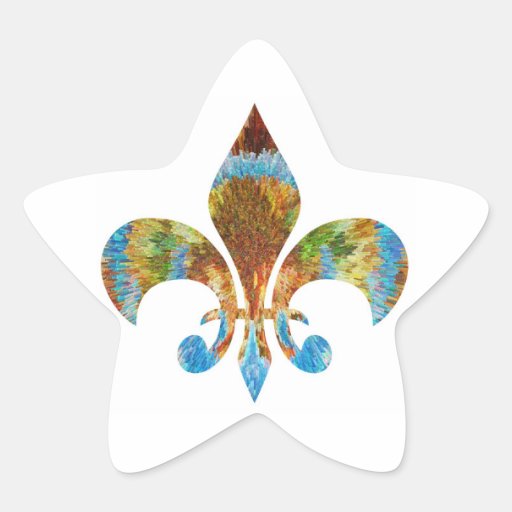 Fleur de Lis :  Gold n Silver Engraved Sticker