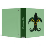 Fleur de lis Green/gold Vinyl Binder