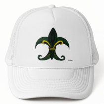 Fleur de lis Green/gold Hats