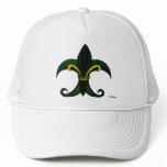 Fleur de lis Green/gold Hats