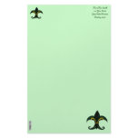 Fleur de lis Green/gold Stationery Paper