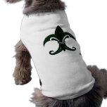 Fleur de lis Green/silver Dog Tshirt