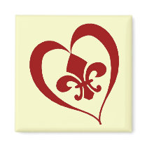 Fleur De Lis Heart Magnet