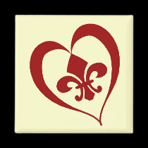 Fleur De Lis Heart magnets