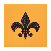 Fleur de Lis Highway ~CHANGE COLOR 16x16/.75"Thick Gallery Wrapped Canvas