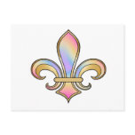 Fleur de Lis in shaded rainbow colors  - 5 Postcard