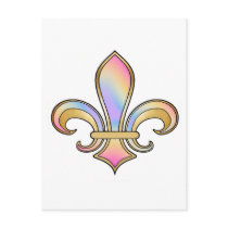 Fleur de Lis in shaded rainbow colors  - 5 Post Card