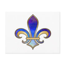 Fleur de Lis in shaded rainbow colors  - 8 Post Card