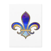 Fleur de Lis in shaded rainbow colors  - 8 Postcards