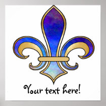 Fleur de Lis in shaded rainbow colors  - 8 Poster