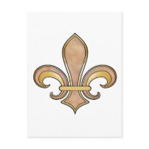 Fleur de Lis in solid color  - Beige or Coffee Post Card