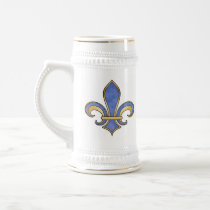 Fleur de Lis in solid color  - Dark Blue Mug