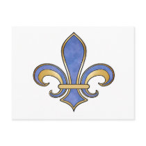 Fleur de Lis in solid color  - Dark Blue Post Cards
