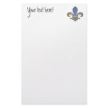 Fleur de Lis in solid color  - Dark Blue Stationery Design
