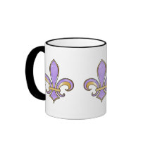Fleur de Lis in solid color  - Purple Coffee Mugs
