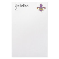 Fleur de Lis in solid color  - Purple Plum Grape Stationery Design