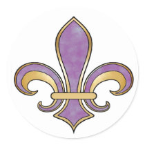 Fleur de Lis in solid color  - Purple Plum Grape Stickers