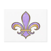 Fleur de Lis in solid color  - Purple Post Card