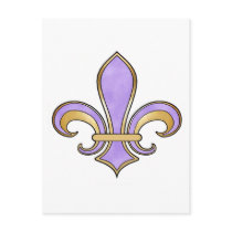 Fleur de Lis in solid color  - Purple Post Card