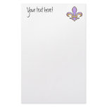 Fleur de Lis in solid color  - Purple Stationery Paper