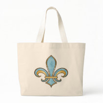 Fleur de Lis in solid color  - Sky Blue Tote Bags