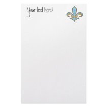 Fleur de Lis in solid color  - Sky Blue Custom Stationery