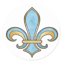 Fleur de Lis in solid color  - Sky Blue Stickers