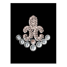 Fleur De Lis-jewelled Post Card