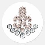 Fleur De Lis-jewelled Round Sticker