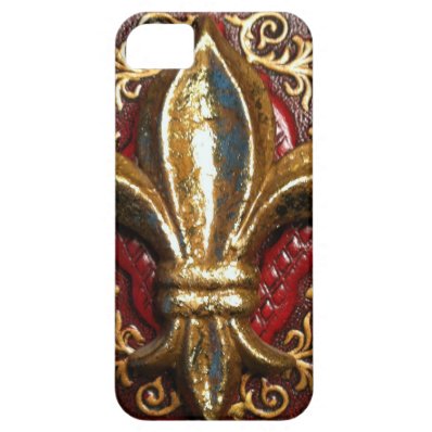 Fleur de-lis leather look print case iPhone 5 cases