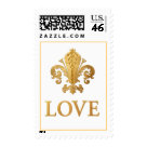 postcard - Fleur-de-lis. Gold on white. Background color can be changed. Most of  the “gold leaf” series images have generous background area so, if you are customizing with text or image, you can  adjust the framing (crop) to suit many ideas.   