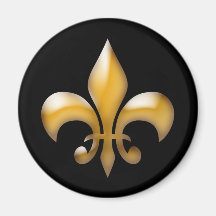 Fleur de Lis Magnet in Black and Gold