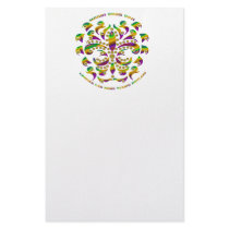 fleur de lis Mardi-Gras 2011 V-2 Customized Stationery