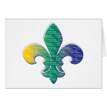 Fleur De Lis Mardi Gras New Orleans Greeting Card
