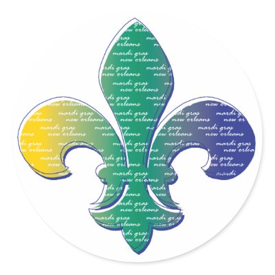 Fleur De Lis Mardi Gras New Orleans Stickers by bbdesignsco