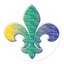 Fleur De Lis Mardi Gras New Orleans stickers