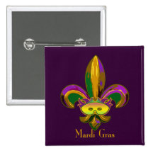 Fleur de lis Mask Buttons