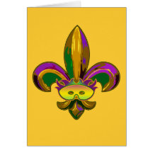Fleur de lis Mask Greeting Cards
