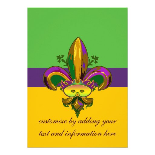 Fleur de lis Mask Invites