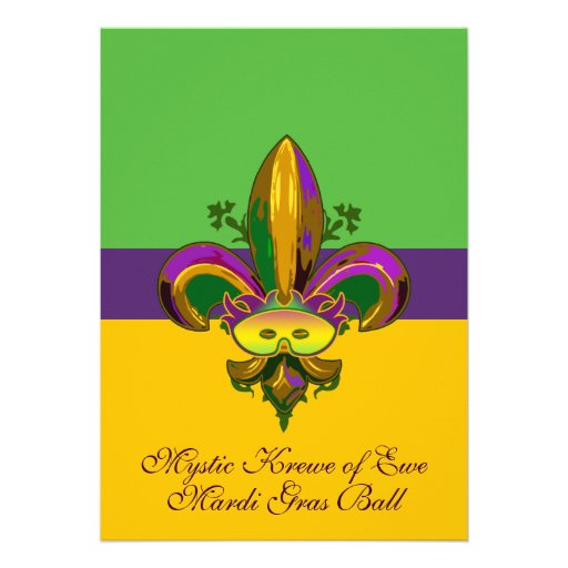 Fleur de lis Mask Invites