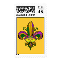 Fleur de lis Mask Postage Stamp