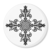 Fleur de lis Meditation 4 corners Magnets