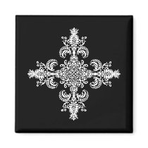 Fleur de lis Meditation 4 corners Refrigerator Magnets