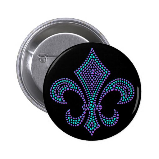 Fleur De Lis Mosaic Bevel Pastel Pin