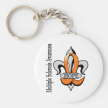 Fleur De Lis Multiple Sclerosis Hope Keychain
