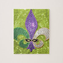 Fleur De Lis  New Orleans Jewel Sparkle Jigsaw Puzzle