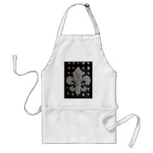 FLEUR DE LIS ON STUDS HARD ROCK PRINT APRON