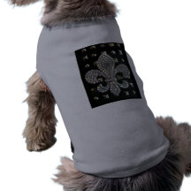 FLEUR DE LIS ON STUDS HARD ROCK PRINT PET TSHIRT